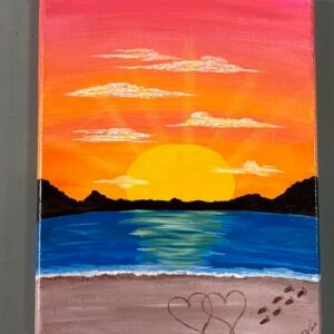 Sunset Sweethearts Canvas Painting