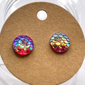 Mermaid Scale Stud Earrings